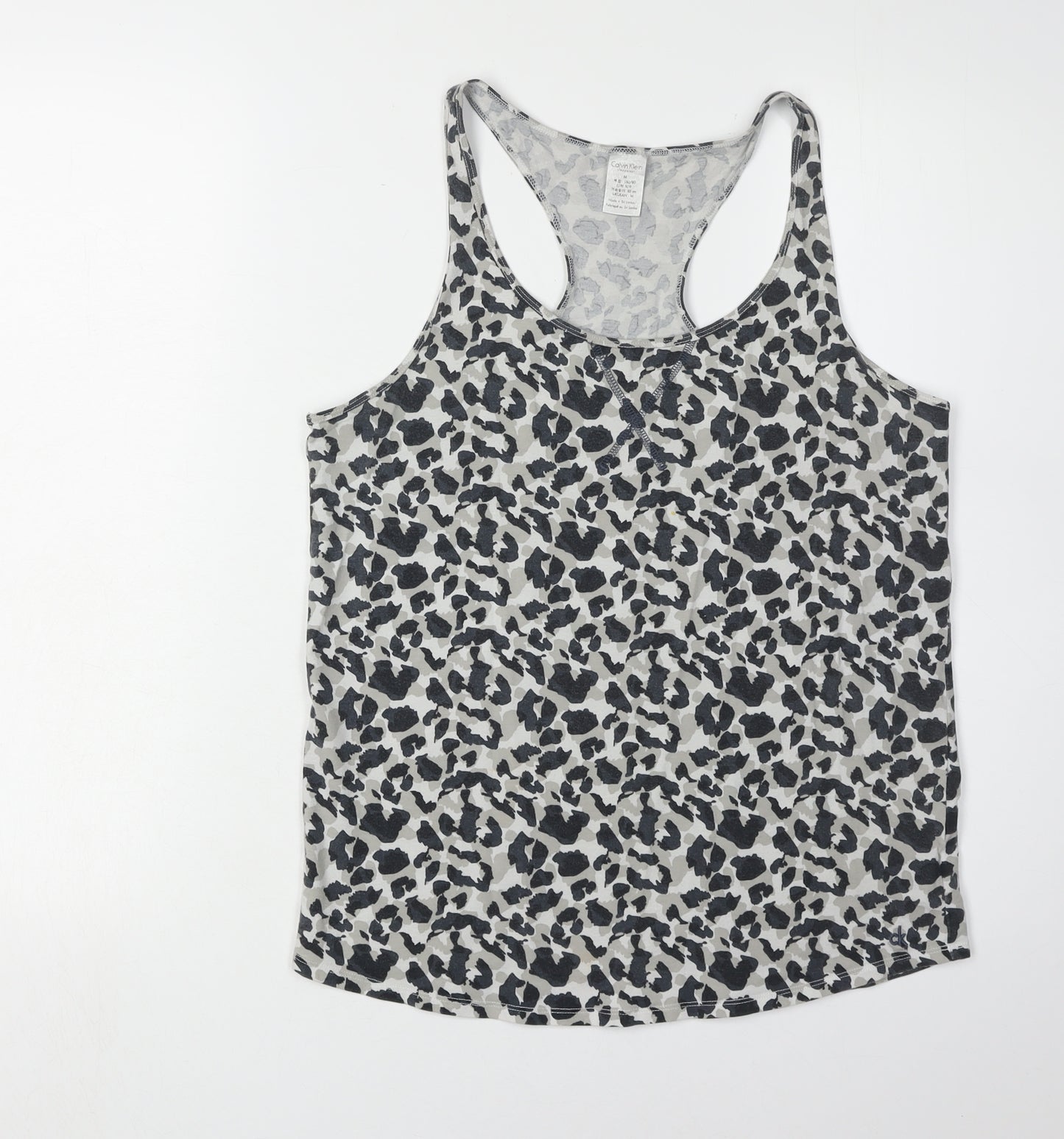 Calvin Klein Women's Grey Leopard Print Tank Camisole M