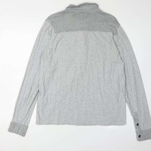 Ted Baker Men’s Grey Collared Henley Jumper - L