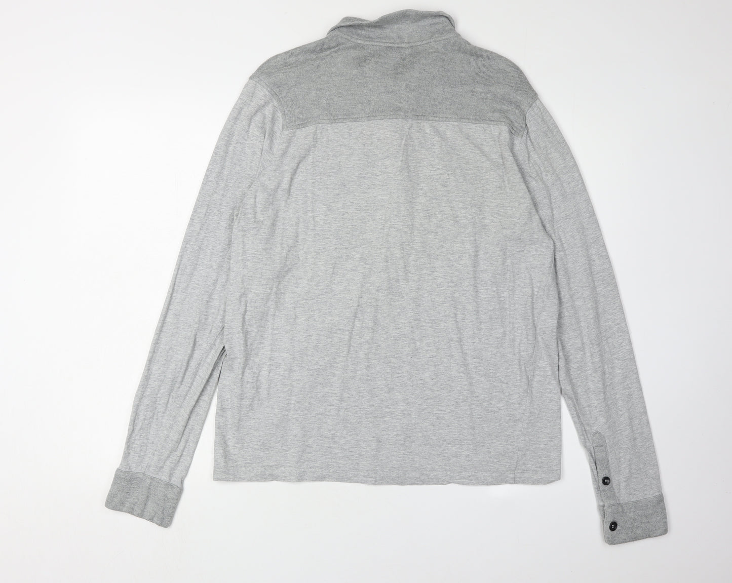 Ted Baker Men’s Grey Collared Henley Jumper - L