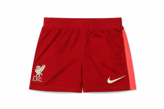 Front view of Nike unisex baby red shorts 12-18 months sports activewear