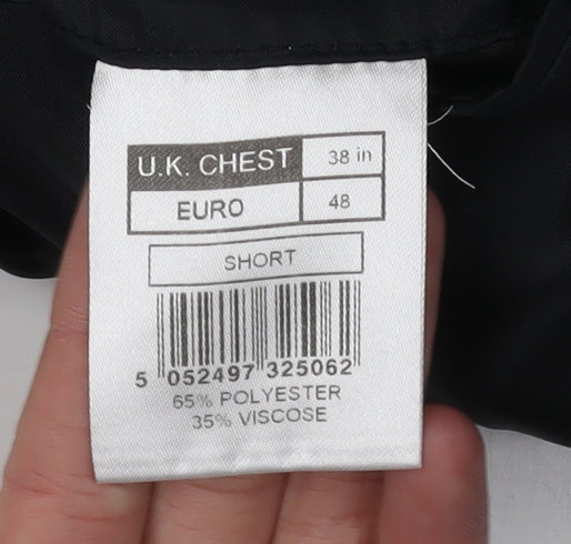 Thomas Nash Men's Black Blazer, Size 38 Short Fit