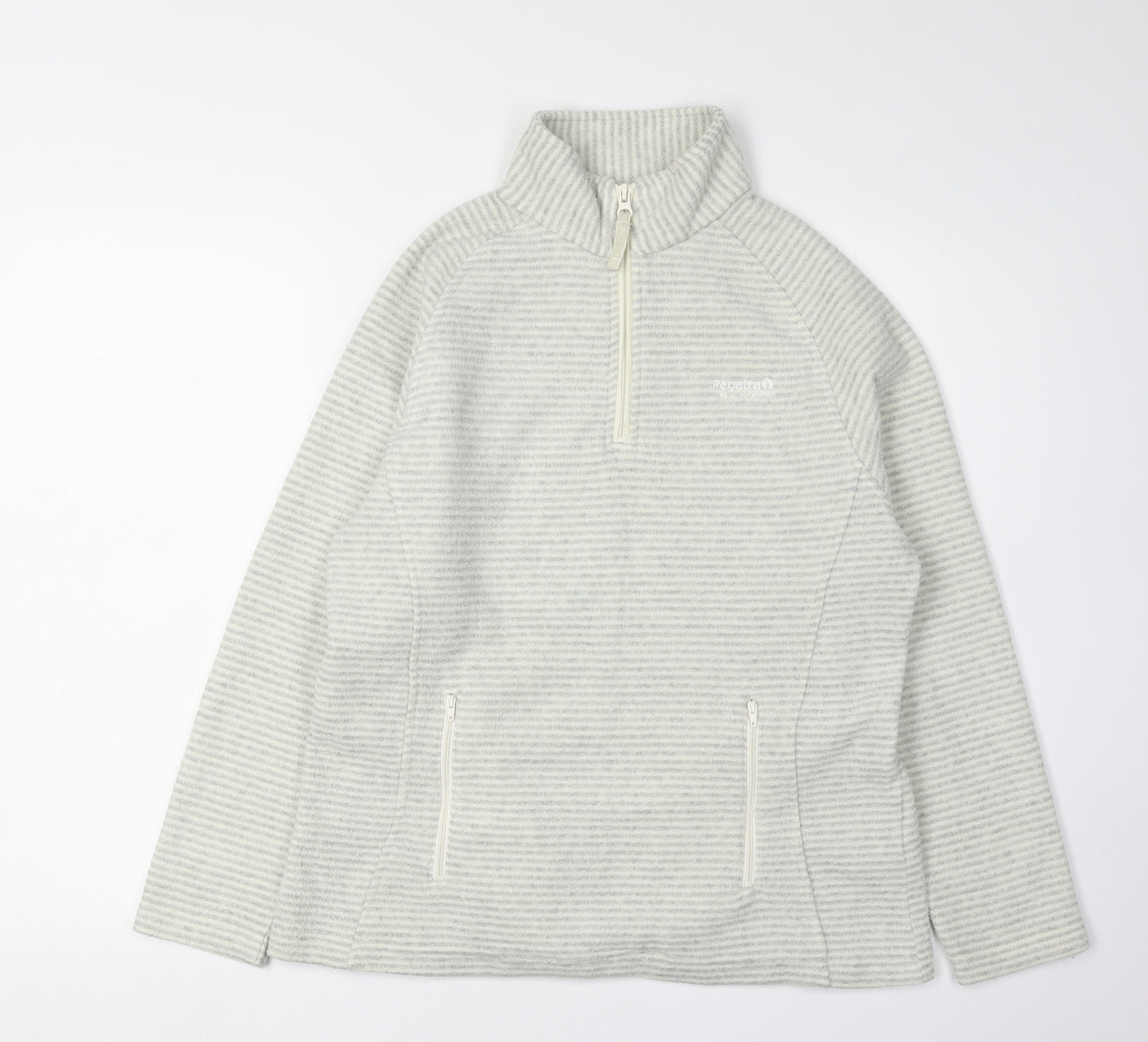 Regatta Grey Striped Pullover Sweatshirt - Women's Size 10