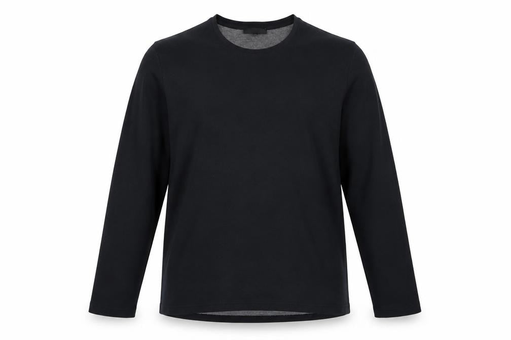 Front view of Jaeger Men's Black Crew Neck Pullover Sweatshirt 2XL