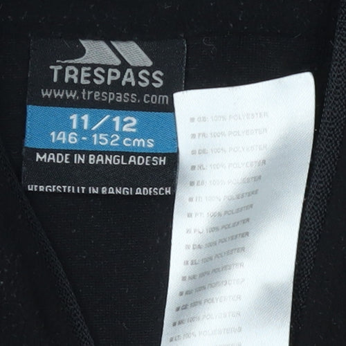 Trespass Boys Black 1/2 Zip Fleece Sweatshirt 11 Years