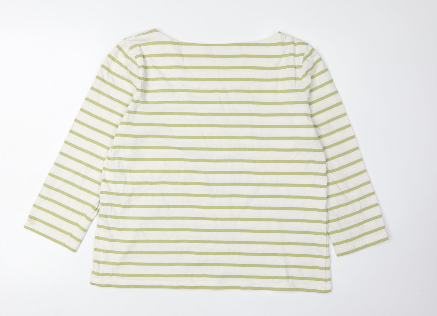 Laura Ashley Women's Green Striped T-Shirt UK 16
