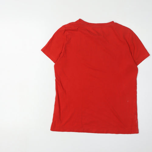 Puma Boys Red Logo T-Shirt 13-14 Years Casual Short Sleeve