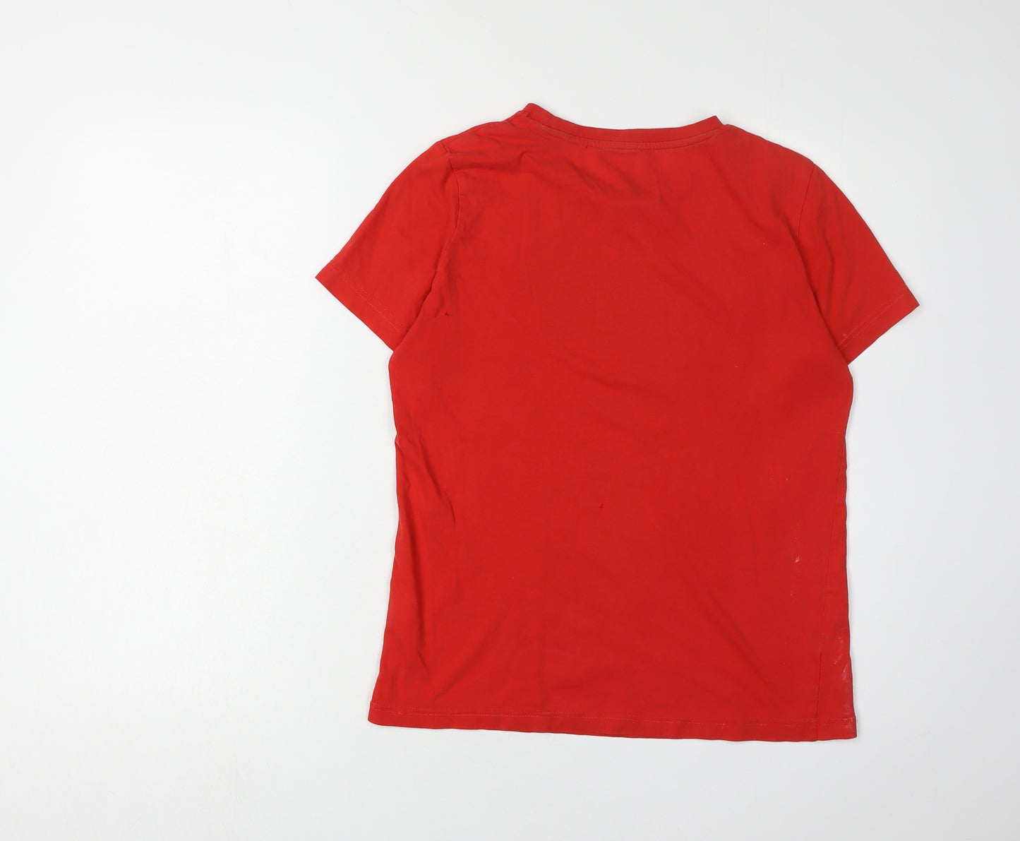 Puma Boys Red Logo T-Shirt 13-14 Years Casual Short Sleeve