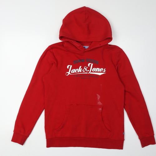 Jack & Jones Boys Red Hoodie Pullover - Size 14 Yrs