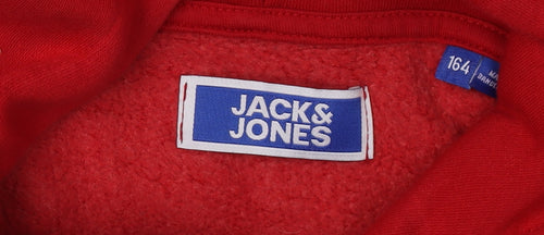 Jack & Jones Boys Red Hoodie Pullover - Size 14 Yrs
