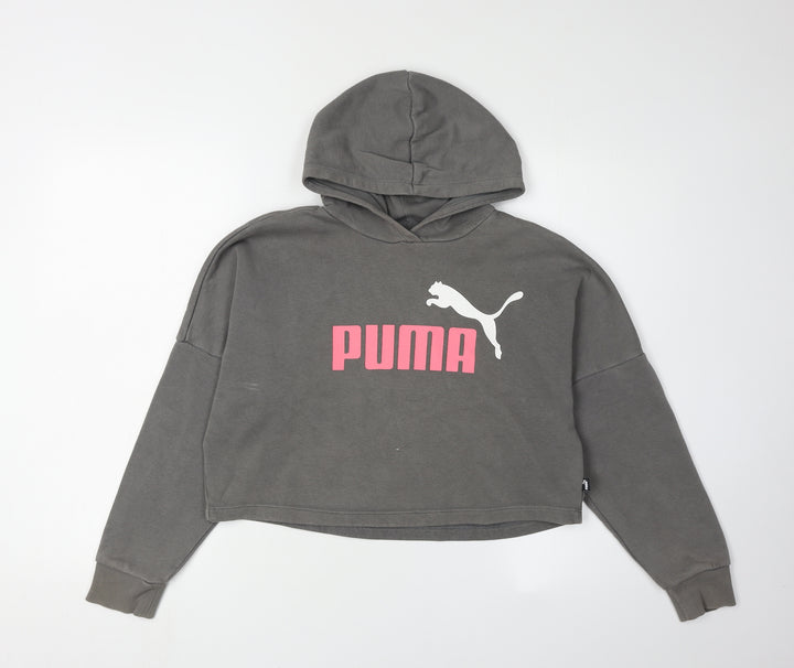 Puma Girls Grey Logo Hoodie, Size 11-12 Yrs, Casual Style