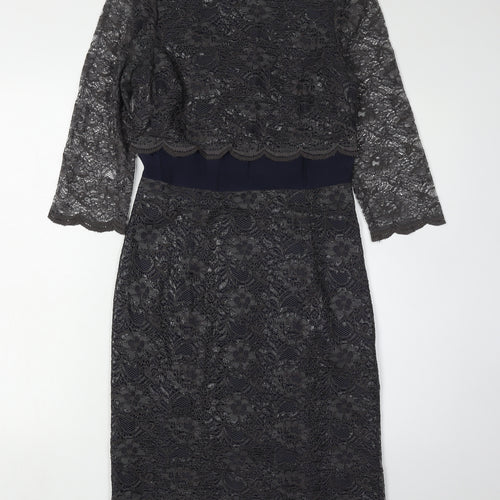 Boden Women's Black Lace Sheath Dress Size 12