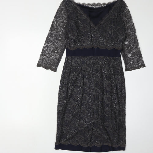 Boden Women's Black Lace Sheath Dress Size 12