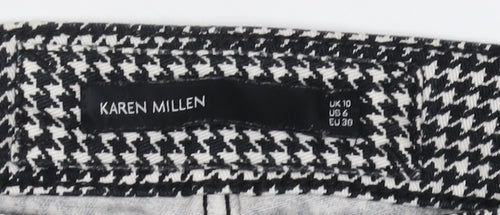 Karen Millen Women's Black Geometric Trousers UK 10