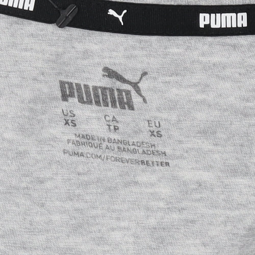 Puma Women's Grey Cotton T-Shirt, XS, Casual Comfort