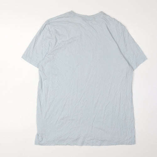 Adidas Men's Blue T-Shirt Size L with Logo