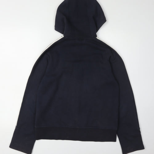 Adidas Blue Unisex Hoodie, Zip, Size 12, Casual Sportswear