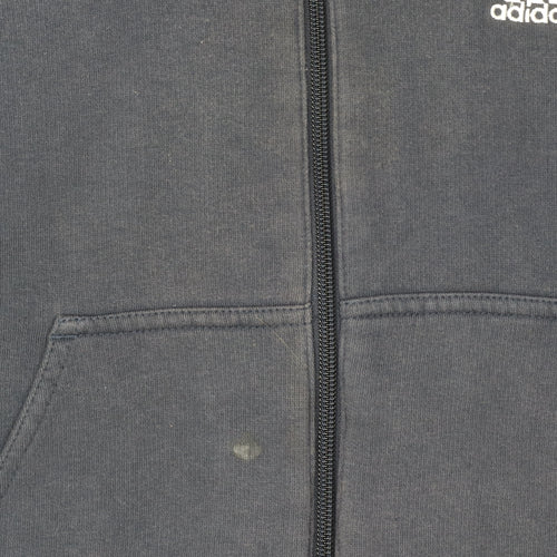 Adidas Blue Unisex Hoodie, Zip, Size 12, Casual Sportswear