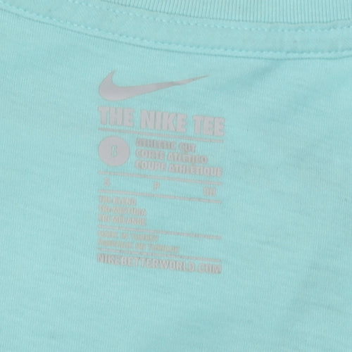 Nike Women's Blue Scoop Neck T-Shirt, Size S