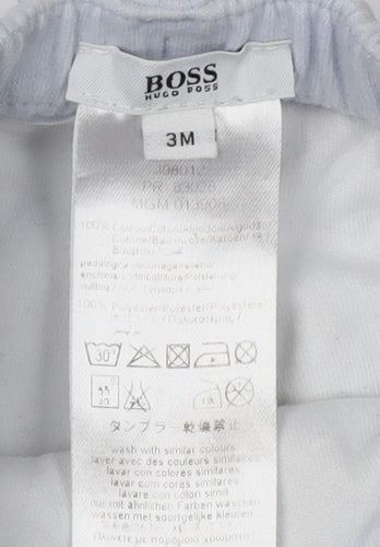 Hugo Boss Unisex White Trousers 3-6 Months Cotton