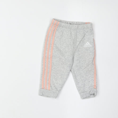 Adidas Unisex Baby Jogger Trousers Grey 3-6 Months