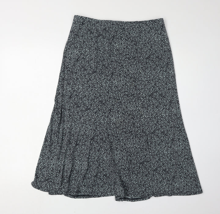 Viyella Women's Black Petite A-Line Midi Skirt S