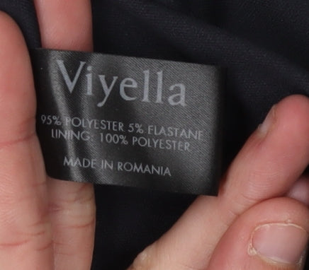 Viyella Women's Black Petite A-Line Midi Skirt S