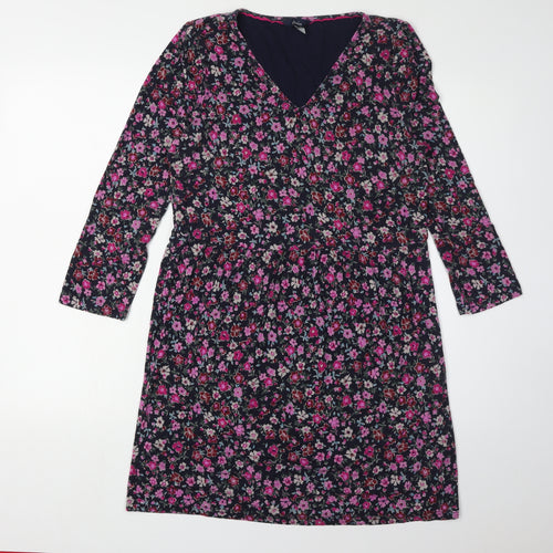 Joules Women's Multicoloured Floral Shift Dress Size 10