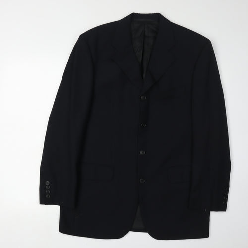 Baumler Men's Black Wool Blend Single Breasted Suit Jacket Size 38