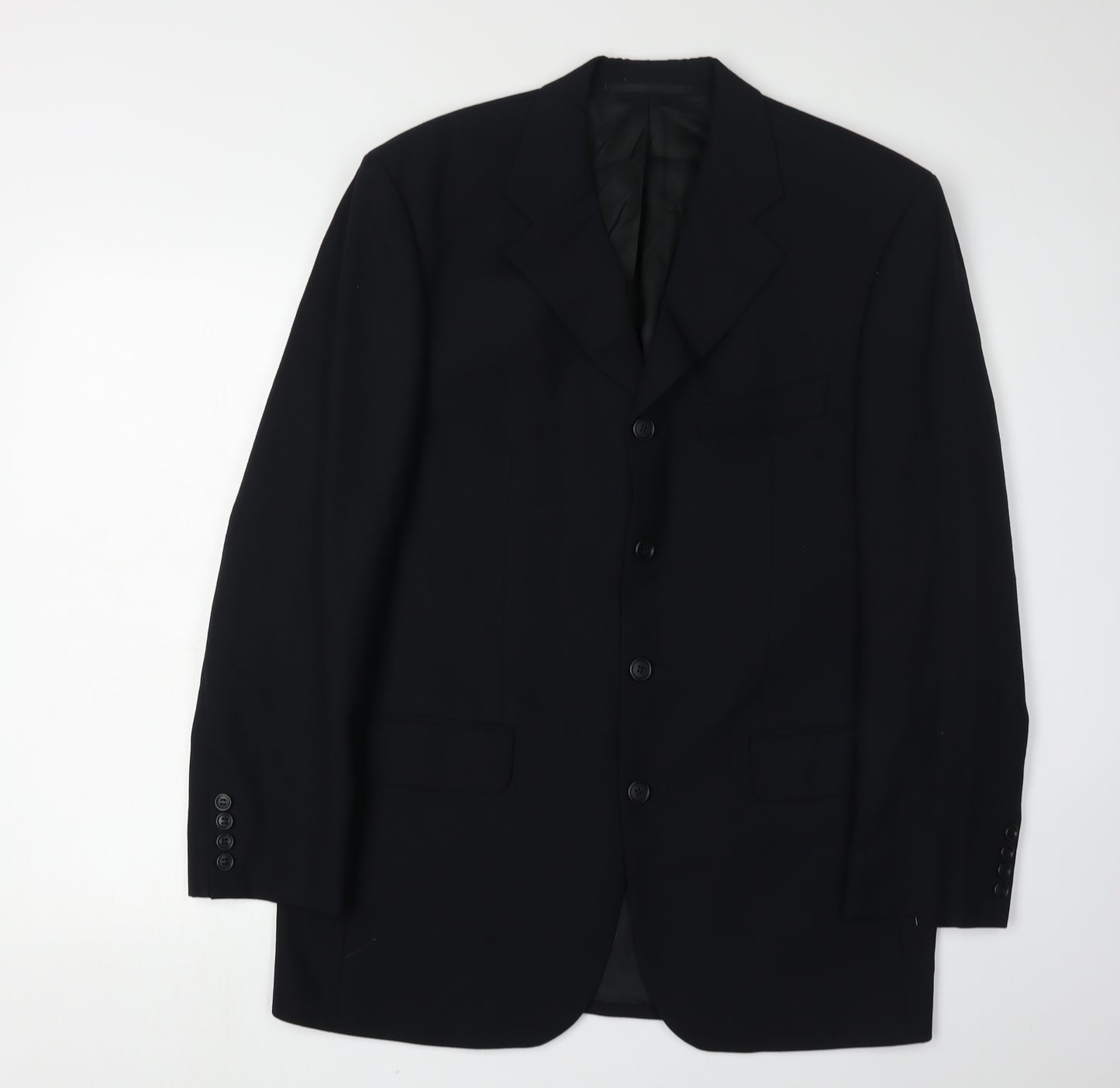Baumler Men's Black Wool Blend Single Breasted Suit Jacket Size 38