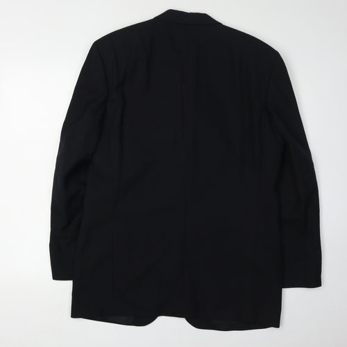 Baumler Men's Black Wool Blend Single Breasted Suit Jacket Size 38