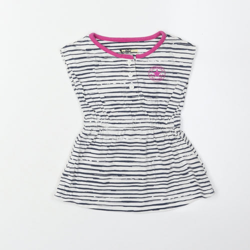 Converse Girls White Striped T-Shirt Dress 18 Months