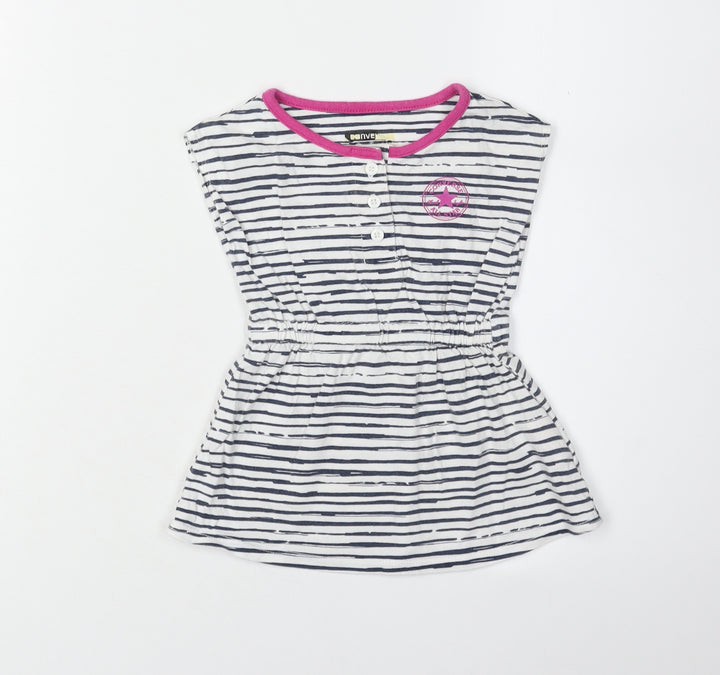 Converse Girls White Striped T-Shirt Dress 18 Months