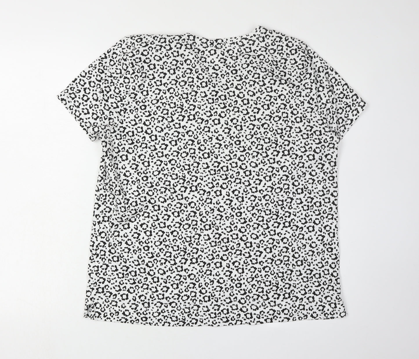 Hobbs Women's Black & White Animal Print T-Shirt - Size L