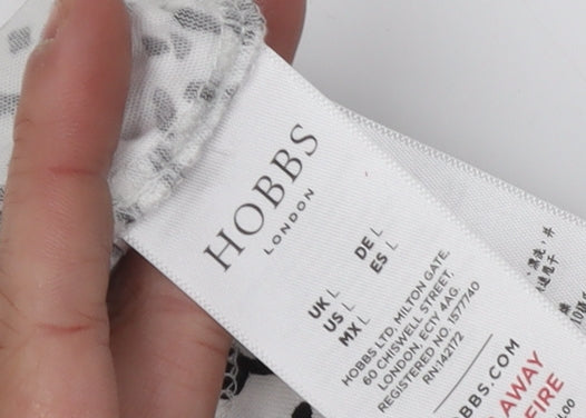 Hobbs Women's Black & White Animal Print T-Shirt - Size L