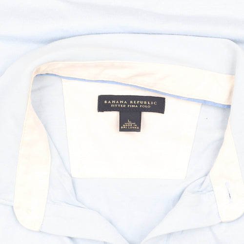 Banana Republic Men's Blue Cotton Polo Shirt L