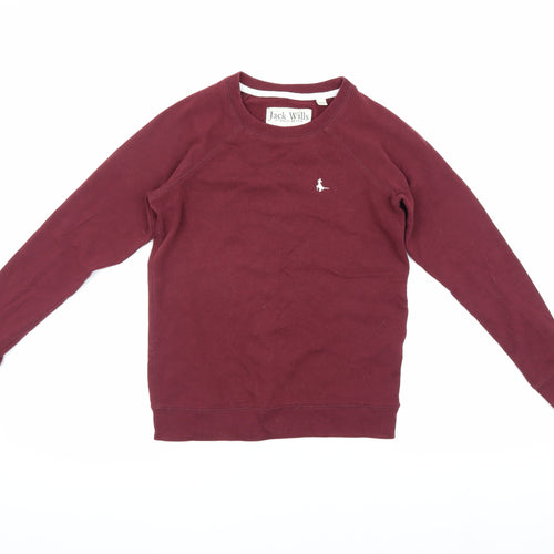 Jack Wills Women's Red Crew Neck Sweatshirt Size 8
