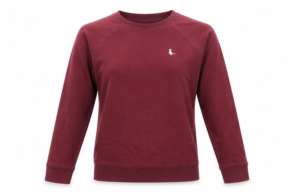 Front view of Jack Wills Women's Red Crew Neck Sweatshirt, size 8