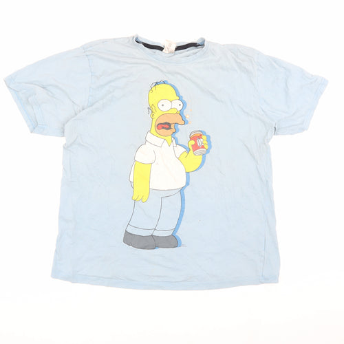 The Simpsons Homer Blue Men's Large Cotton T-Shirt