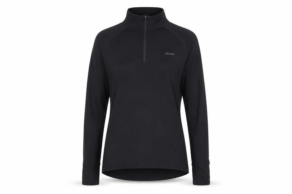 Front view of USA Pro Black Women's Track Jacket, size 14