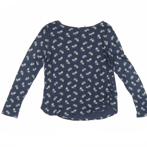 H&M Women's Blue Bicycle Print Long Sleeve Top M