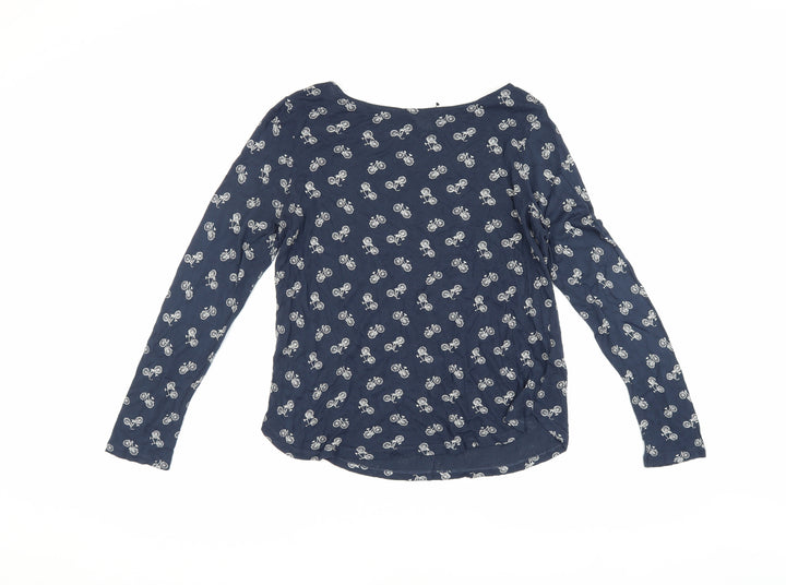 H&M Women's Blue Bicycle Print Long Sleeve Top M