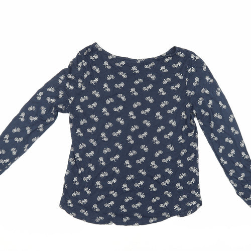H&M Women's Blue Bicycle Print Long Sleeve Top M