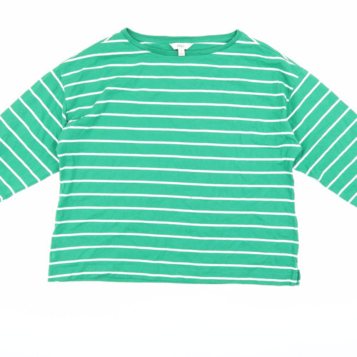 Marks and Spencer Women's Green Striped Top Size 16