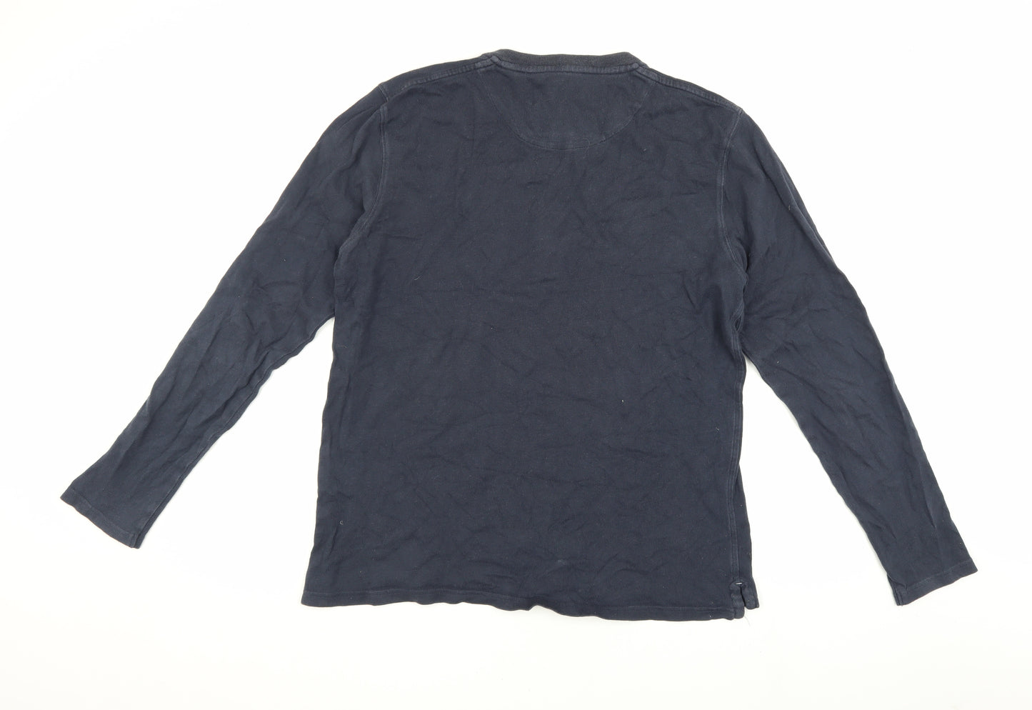 Jack Wills Men's Blue Henley Shirt - Medium