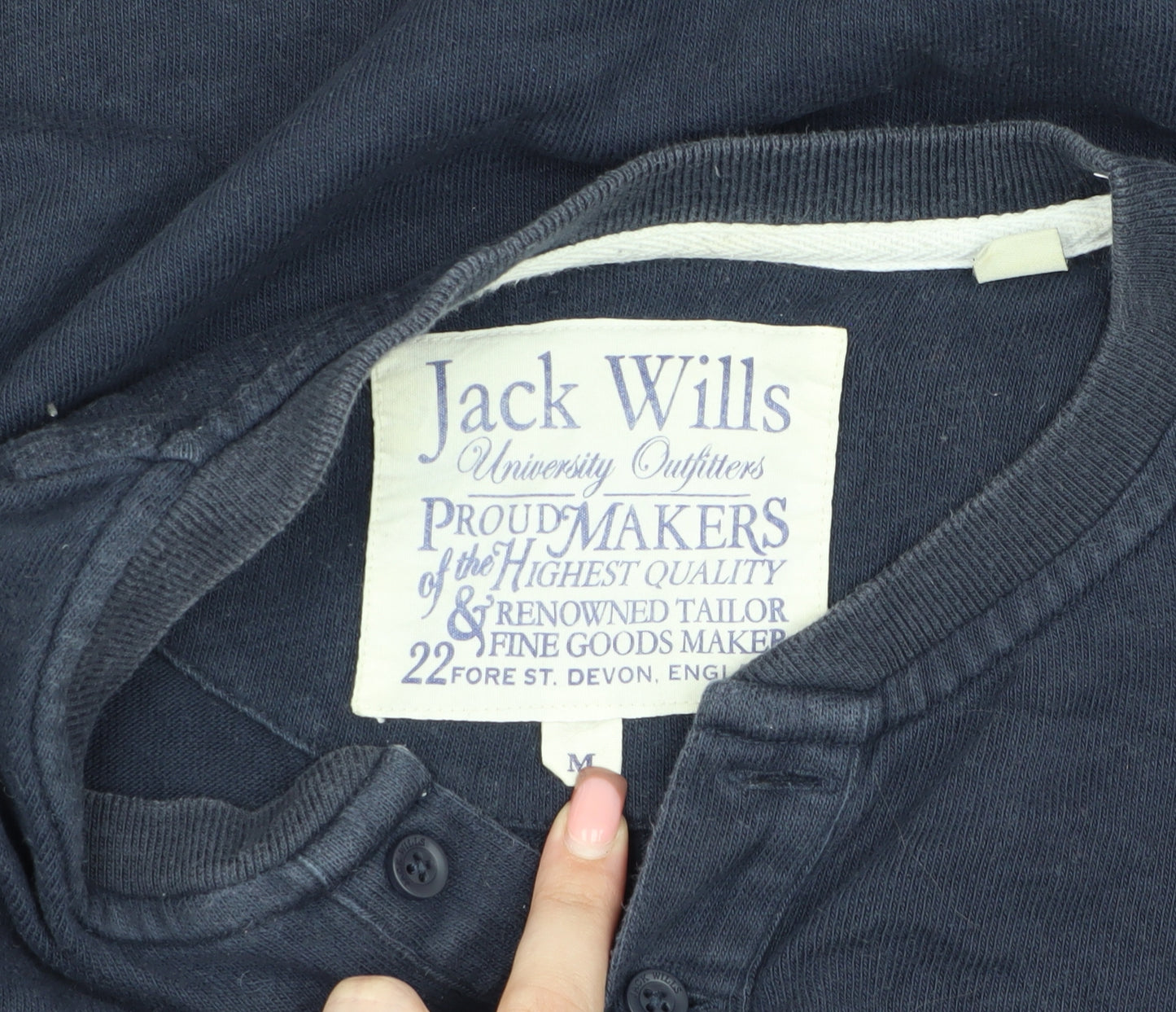 Jack Wills Men's Blue Henley Shirt - Medium