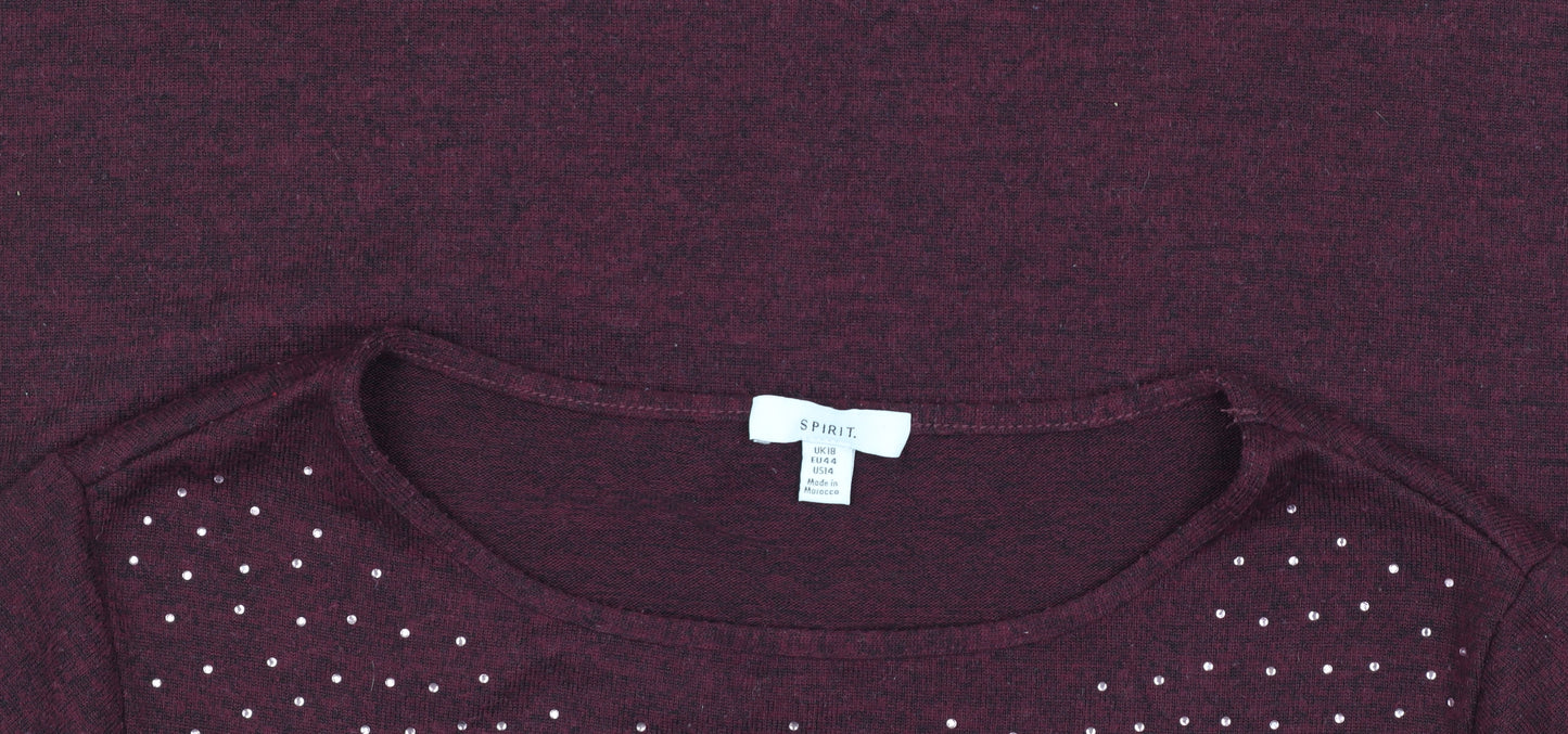 Spirit Women's Red Pullover Jumper Size 18