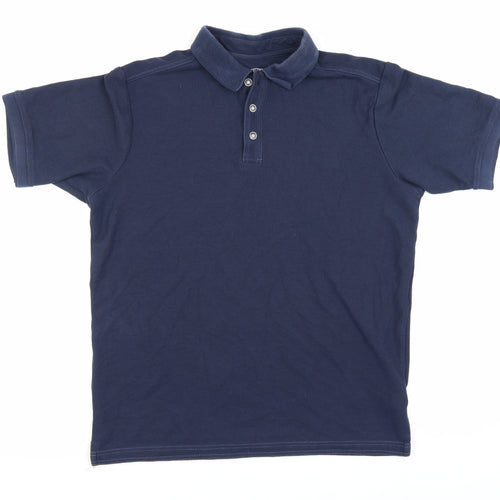 Kirkland Men's Blue Polo Shirt M Short Sleeve Cotton Blend