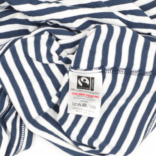 Comic Relief T-Shirt Unisex Medium Blue Striped Mr. Men