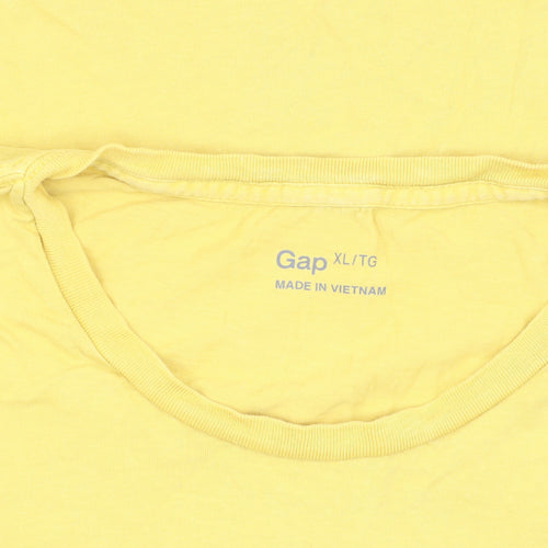 Gap Men's XL Yellow Crew Neck Short Sleeve T-Shirt