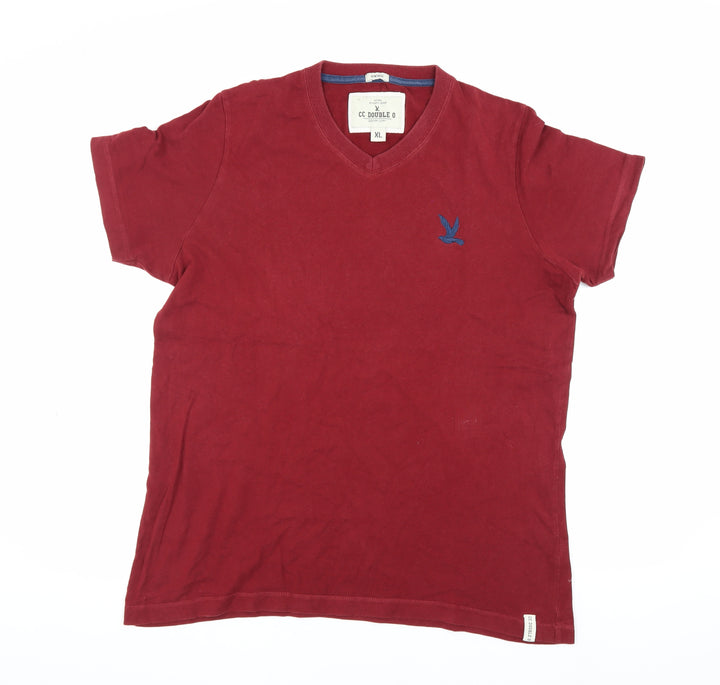CC Double O Men's Red XL V-Neck T-Shirt